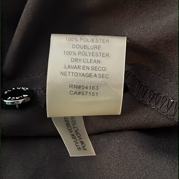 Vince Camuto black sheer Swiss dot ruffle long sleeve cocktail dress size 10 - Picture 12 of 12